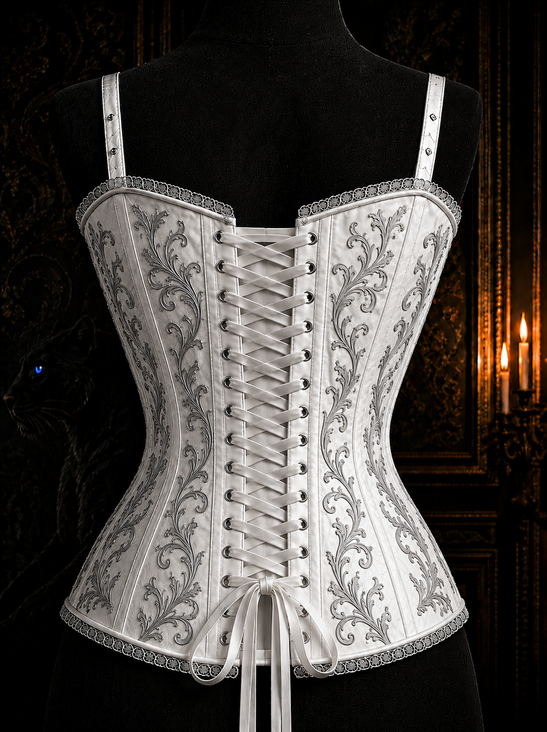 Corset Velara Muse — dos, édition blanche