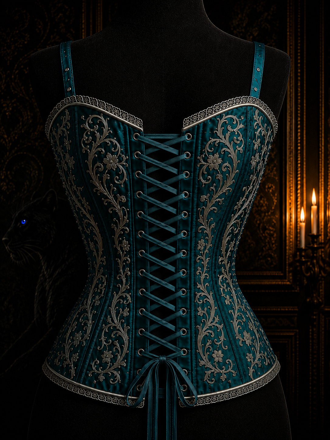 Corset Velara Muse — dos, édition sarcelle