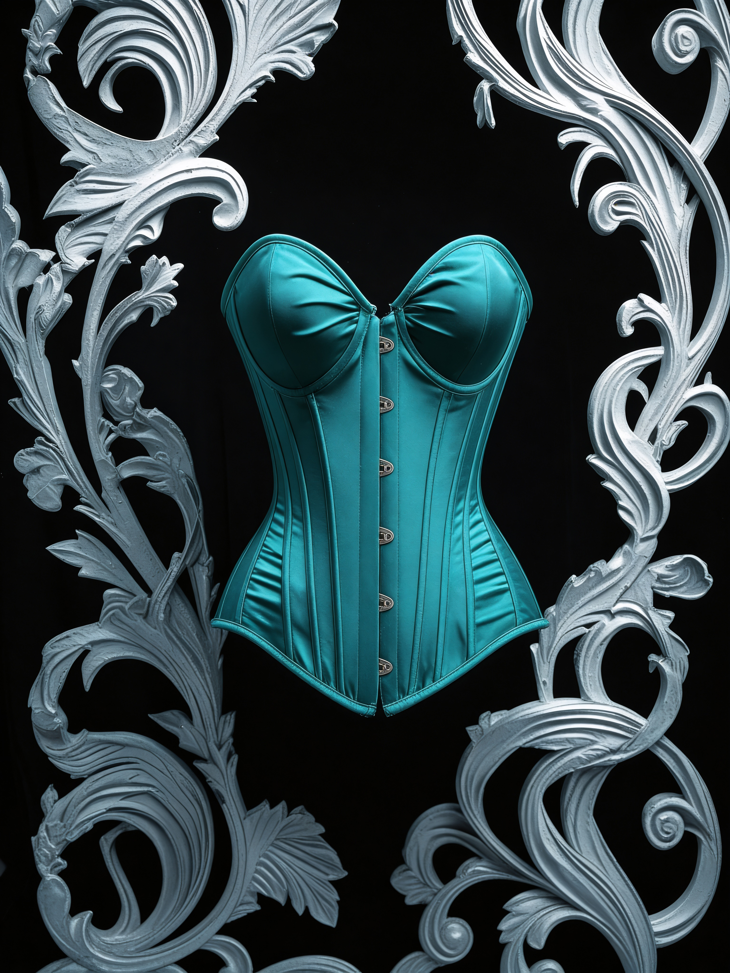 Corset satin teal Velara Muse Designer