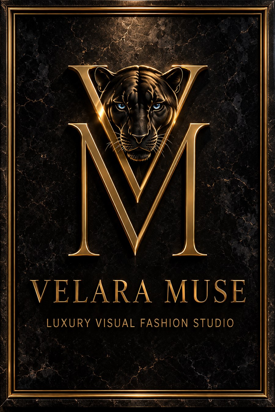 Le sceau Velara Muse, plaque en marbre noir et or